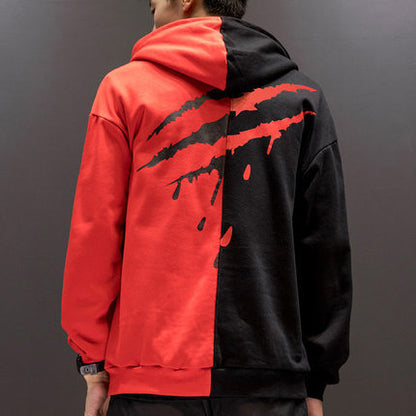 Women Patchwork Casual Hoodies Fall Winter Letter Printing Loose Pullover Men High Street Fashion Hooded Sweatshirts - ARCHSHOPE