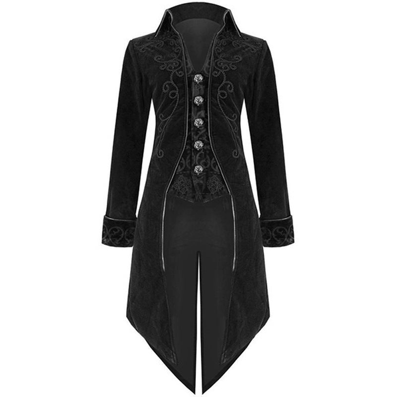 Long punk men's coat in vintage clothing
