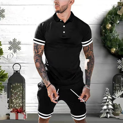 Mens Short Sets 2 Piece Outfits Polo Shirt Fashion Summer Tracksuits Casual Set Short Sleeve And Shorts Set For Men - ARCHSHOPE