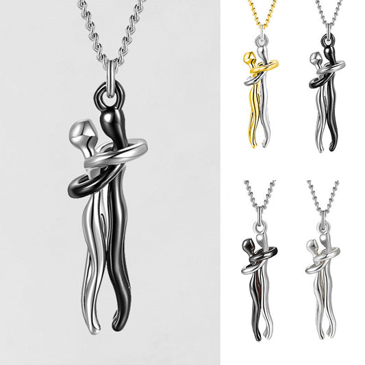 Love Hug Necklace Unisex Men Women Couple Jewelry Simple Temperament Clavicle Chain Valentines Day Lover Gift - ARCHSHOPE