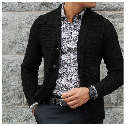 Men's Cardigan Single-breasted Sweater Top
