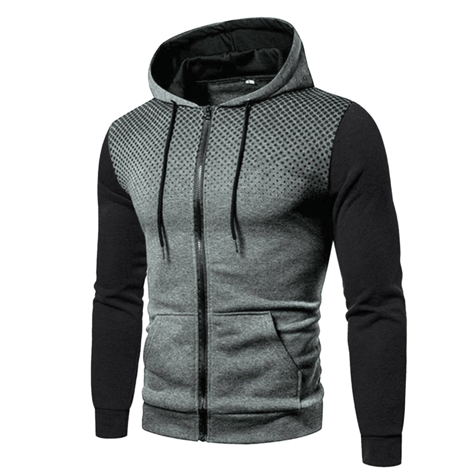 Men's Zipper Hooded Panel Sweatshirt - ARCHSHOPE