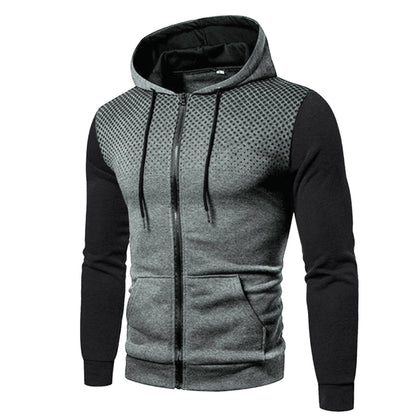 Men's Zipper Hooded Panel Sweatshirt - ARCHSHOPE