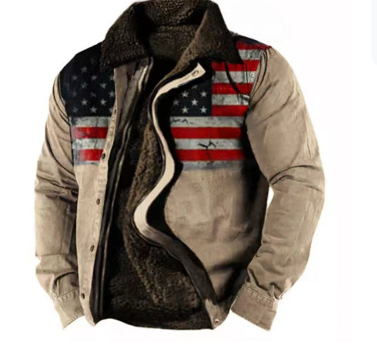 Thickened Side Seam Pocket Casual Zipper Loose Wolf Cotton Jacket - ARCHSHOPE