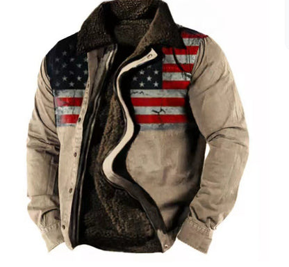 Thickened Side Seam Pocket Casual Zipper Loose Wolf Cotton Jacket - ARCHSHOPE