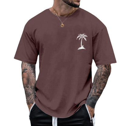 Men's Round Neck Printed Simple Pullover Short Sleeve T-shirt - ARCHSHOPE