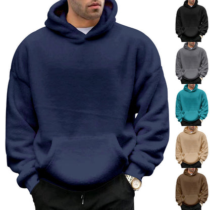 Double-sided Velvet Hooded Sweater Men's Plush Sweatshirt With Pockets - ARCHSHOPE