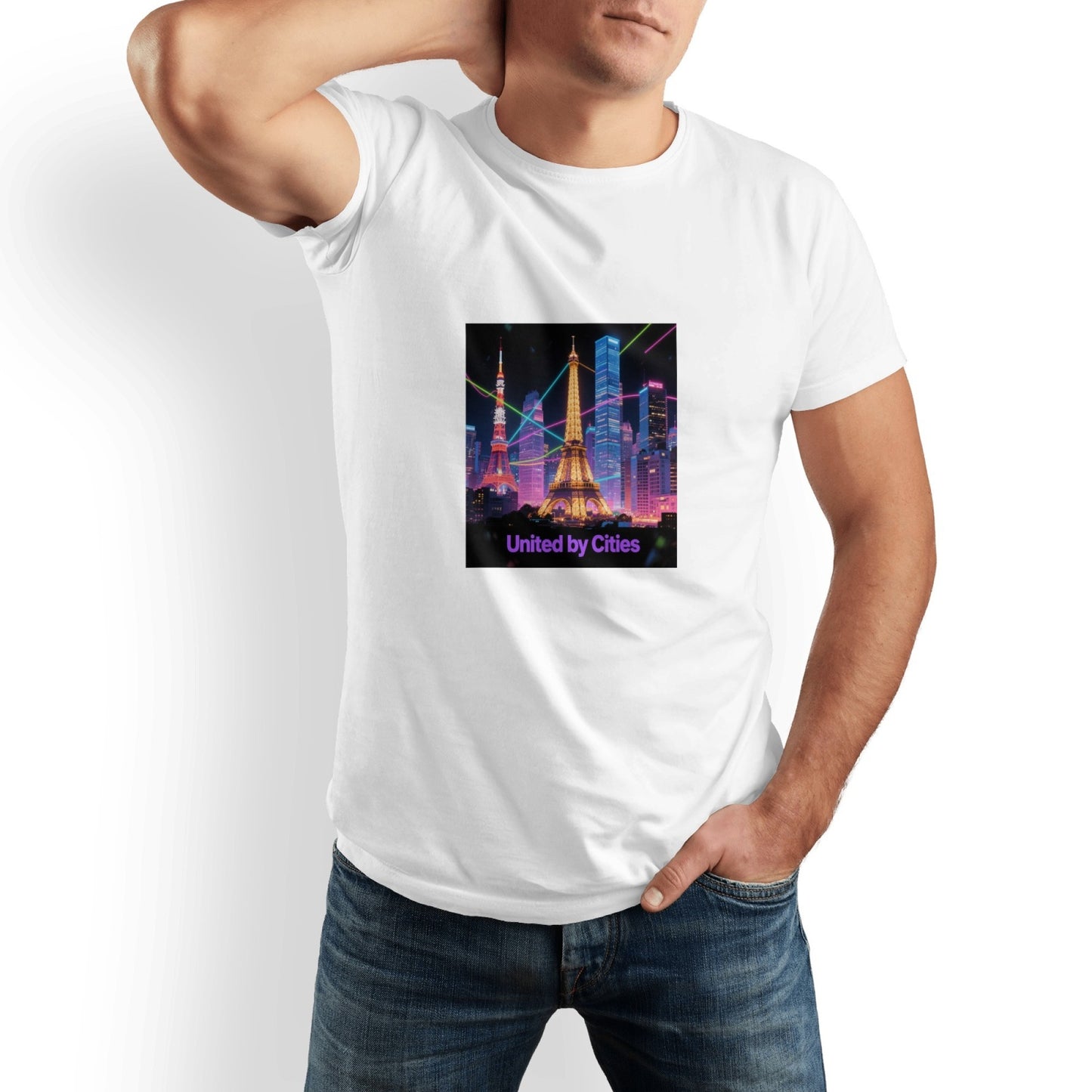 City Printed Men's Pure Cotton T-shirt - Casual Round Neck, Slightly Elastic, Suitable For Summer Knitted Fabric, Classic Fit Adult Shirt, Couple Shirt - ARCHSHOPE