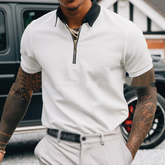 Polo Shirt Pure White Element Short Sleeve Men - ARCHSHOPE