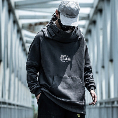 High collar coat hooded sweater - ARCHSHOPE