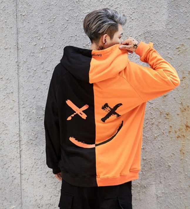 Men's Sweater   Stitching Hit Color Hooded Sweater - ARCHSHOPE