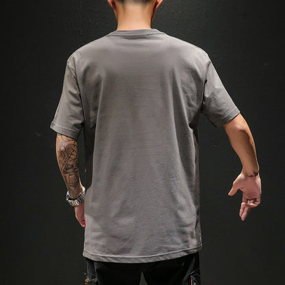 Men's loose T-shirt with ink printing - ARCHSHOPE