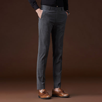 Trendy Suit Pants NNon-Iron Texture Casual Long Pants