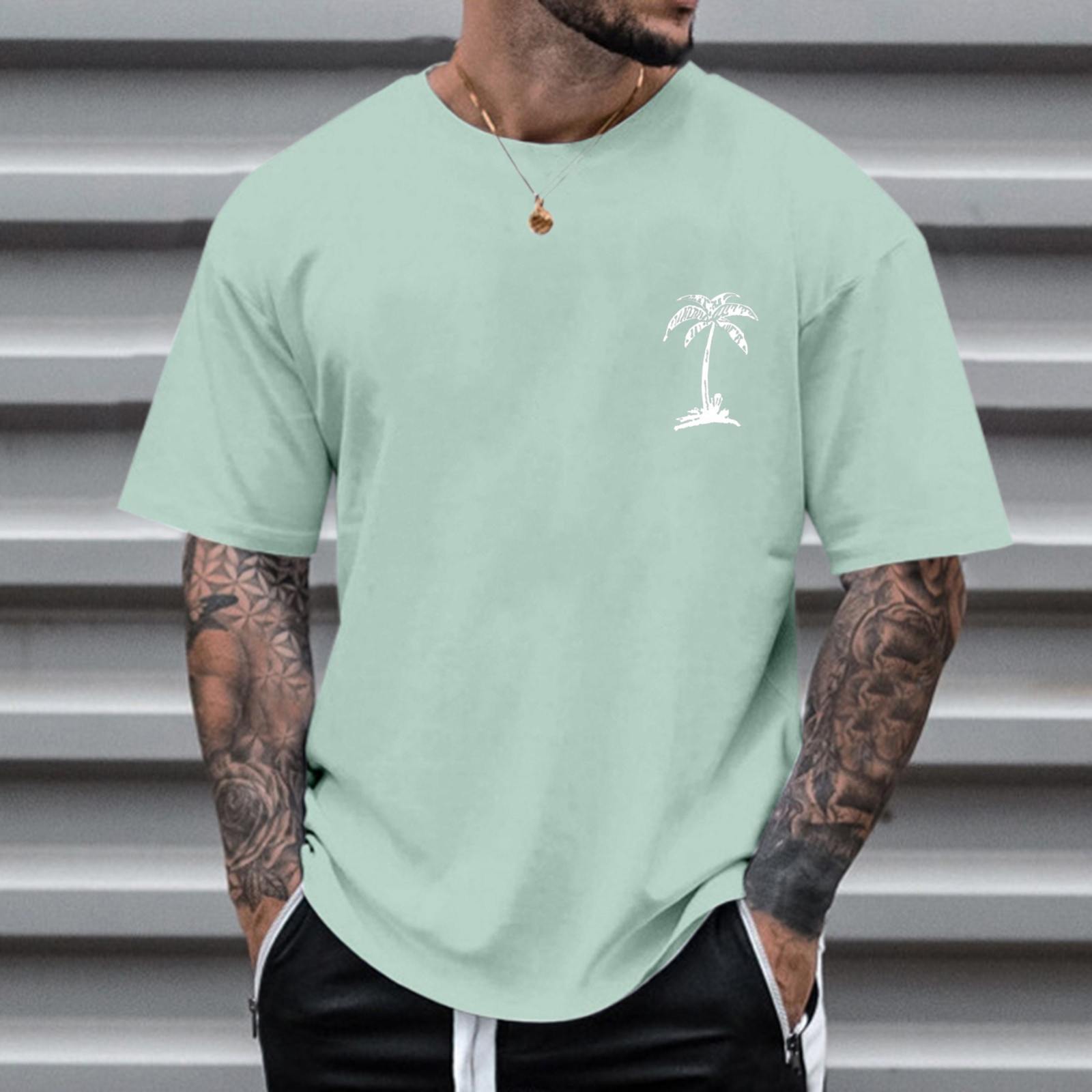 Men's Round Neck Printed Simple Pullover Short Sleeve T-shirt - ARCHSHOPE