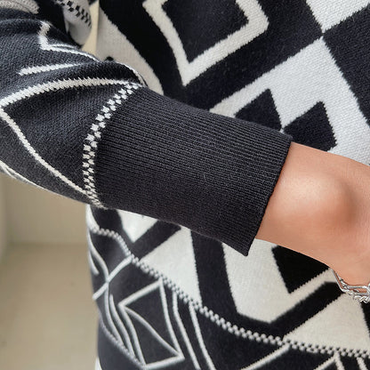 South Korea Light Ripening Wind Men's Geometric Jacquard Trend