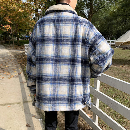 Winter Retro Warm Cotton-padded Jacket Handsome Loose Student Coat Men