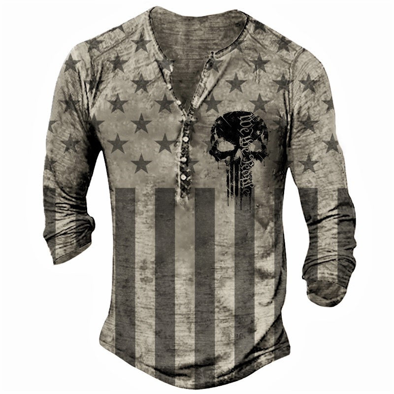 Printed Men's Street Long-sleeved Sports T-shirt - ARCHSHOPE