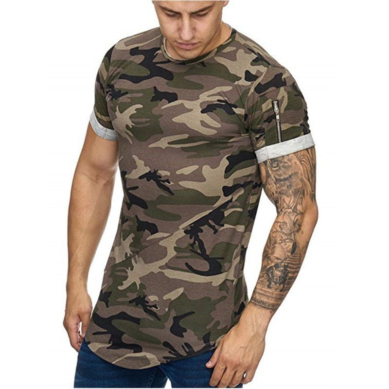 Men's T-shirt Camouflage Gradient Printing Casual Men's Short Sleeve T-shirt - ARCHSHOPE
