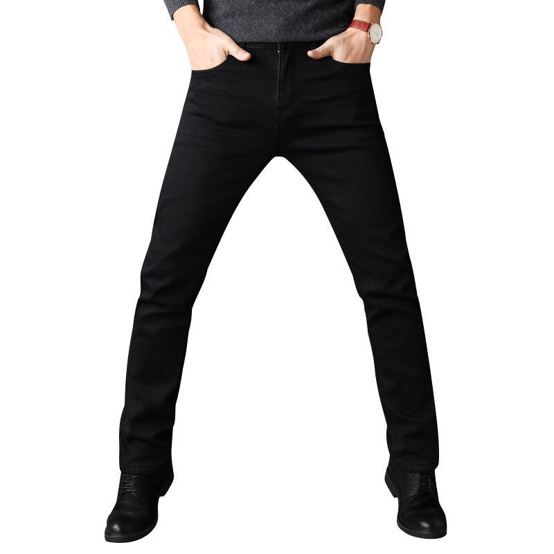 spring and summer new men's jeans men's Korean version of the trend of self-cultivation stretch pants youth black pants men