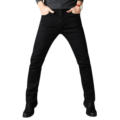 spring and summer new men's jeans men's Korean version of the trend of self-cultivation stretch pants youth black pants men