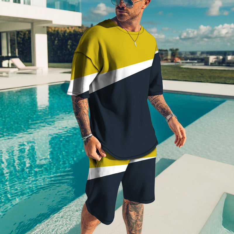 Men's Trendy Casual Beach Style Texture 3D Digital Suit - ARCHSHOPE