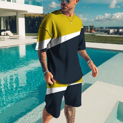 Men's Trendy Casual Beach Style Texture 3D Digital Suit - ARCHSHOPE