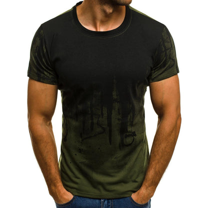 E-BAIHUI Men Fitness Compression T-Shirt Casual Cotton Black And Red Gradient High Quality Slim Shirt Men Fashion Tee Tops CG002 - ARCHSHOPE