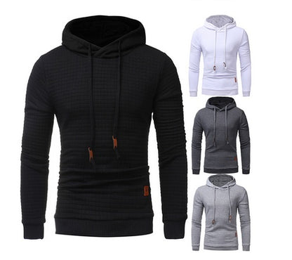 fo Square Pattern Quilted Classic  Men's  Casual Hoodies Men - ARCHSHOPE