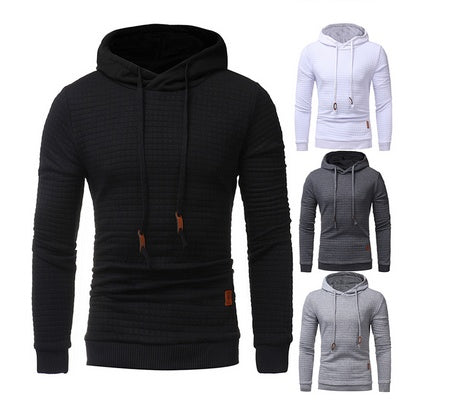 fo Square Pattern Quilted Classic  Men's  Casual Hoodies Men - ARCHSHOPE