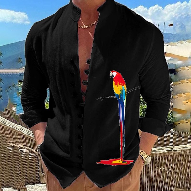 Chemise simple et décontractée pour homme avec impression numérique 3D