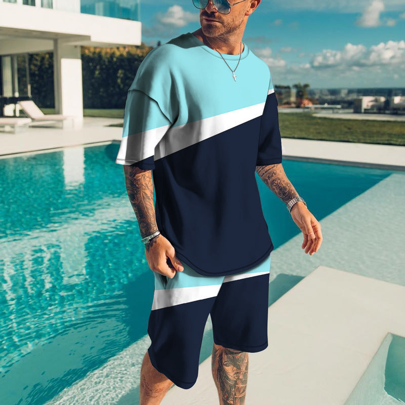 Men's Trendy Casual Beach Style Texture 3D Digital Suit - ARCHSHOPE