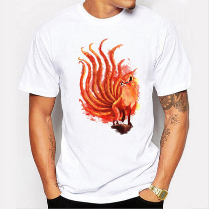 Fox Print T-Shirt Round Neck Short-Sleeved T-Shirt - ARCHSHOPE