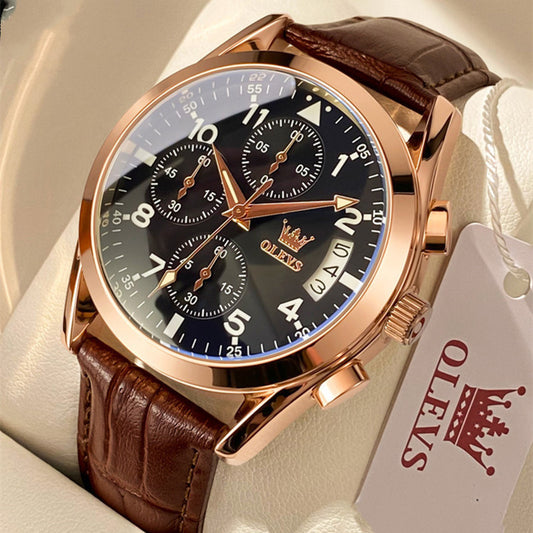 OLEVS Luxury Mens Watches Waterproof Luminous Quartz - ARCHSHOPE