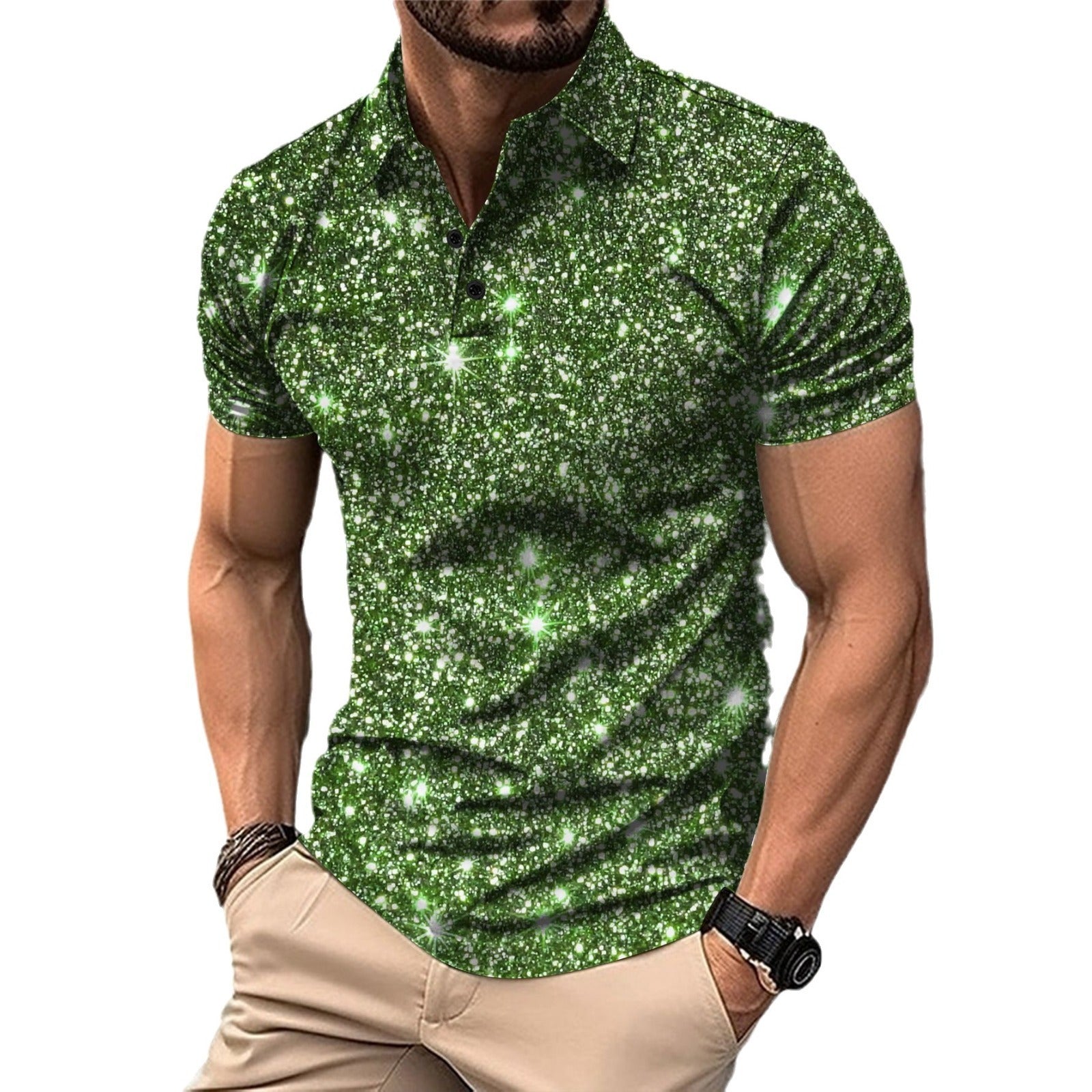 Polo Shirt Digital Printing Button Street Casual T-shirt - ARCHSHOPE