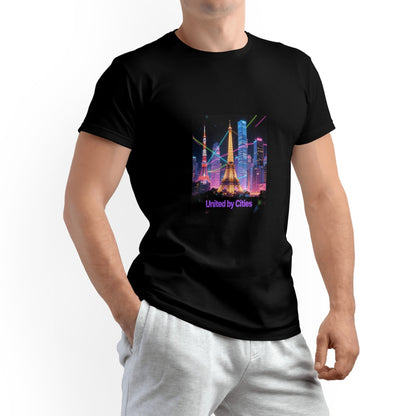 City Printed Men's Pure Cotton T-shirt - Casual Round Neck, Slightly Elastic, Suitable For Summer Knitted Fabric, Classic Fit Adult Shirt, Couple Shirt - ARCHSHOPE