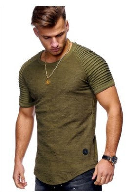 Men's Round Neck Slim Solid Color Short Sleeved T-shirt - ARCHSHOPE