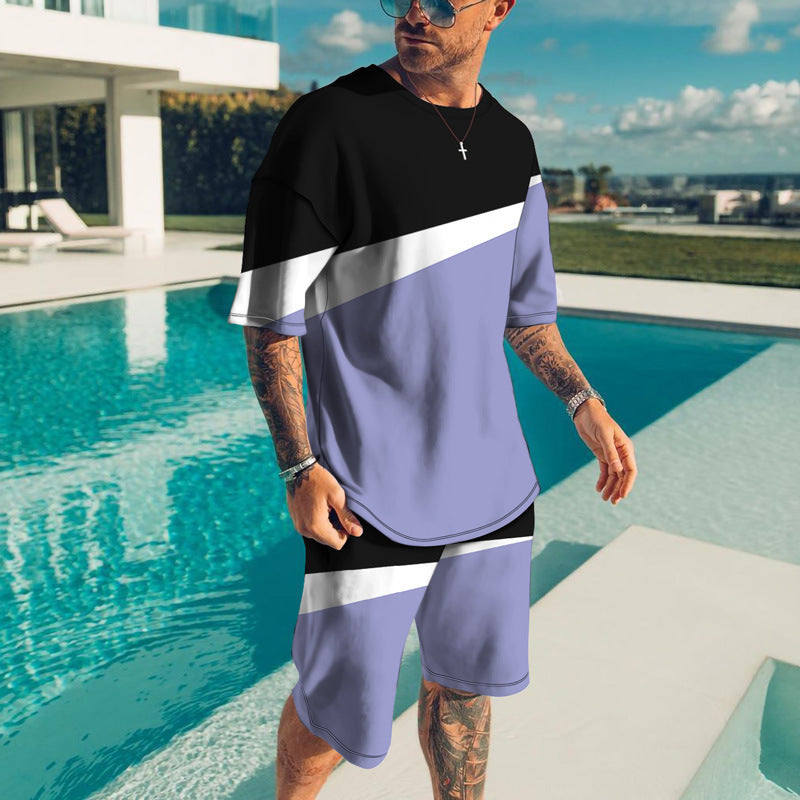 Men's Trendy Casual Beach Style Texture 3D Digital Suit - ARCHSHOPE