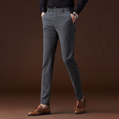 Trendy Suit Pants NNon-Iron Texture Casual Long Pants