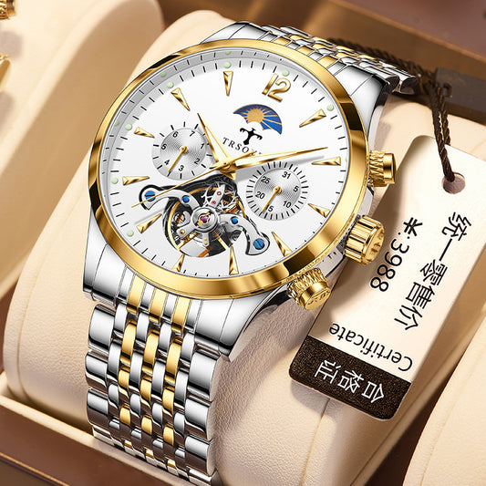 Men's Tourbillon Luminous Waterproof Hollow Out Mechanical Watch - ARCHSHOPE
