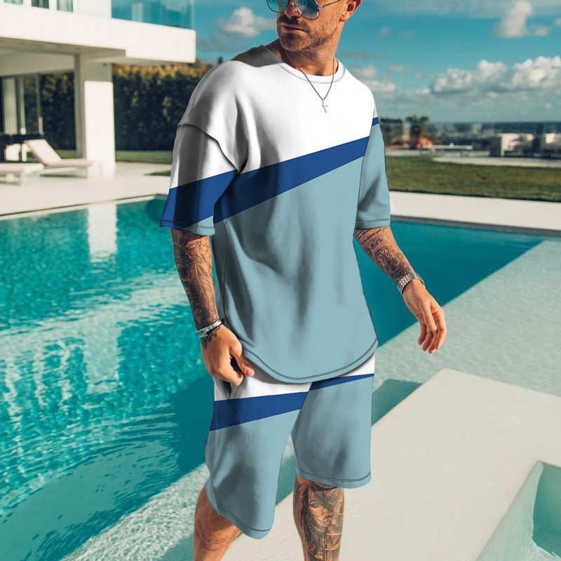 Men's Trendy Casual Beach Style Texture 3D Digital Suit - ARCHSHOPE