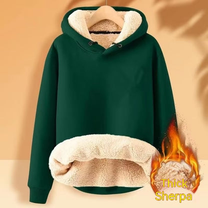 Men's Fleece Hoodie Winter Lined Padded Warm Keeping Loose Hooded Sweater - ARCHSHOPE