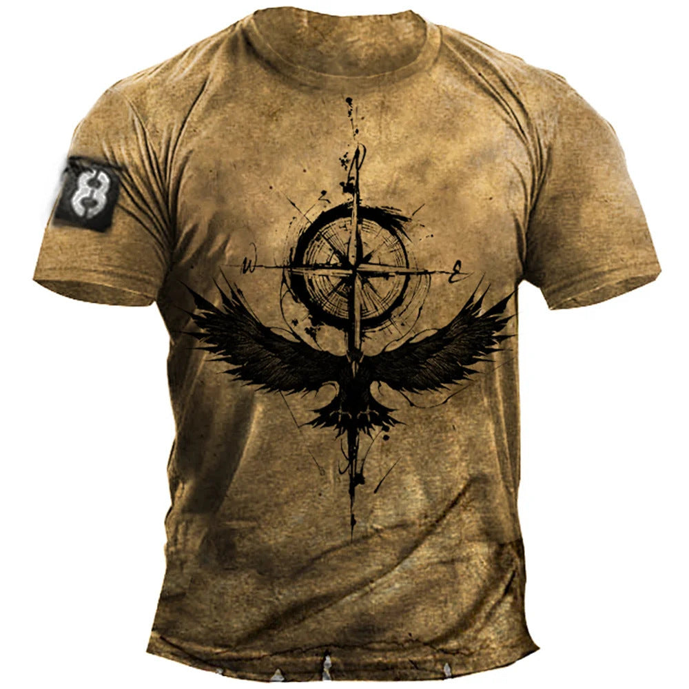 Men's Casual Loose Short Sleeves T-shirt Round Neck - ARCHSHOPE