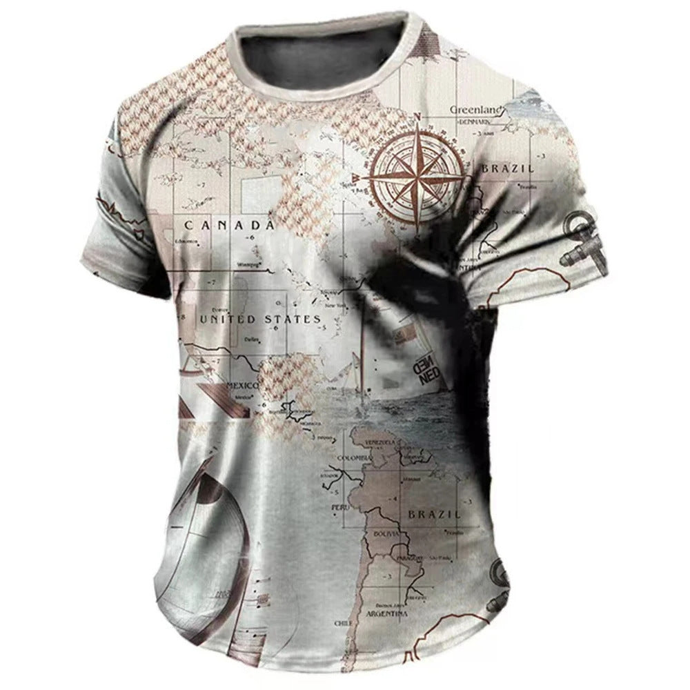 Men's Casual Loose Short Sleeves T-shirt Round Neck - ARCHSHOPE