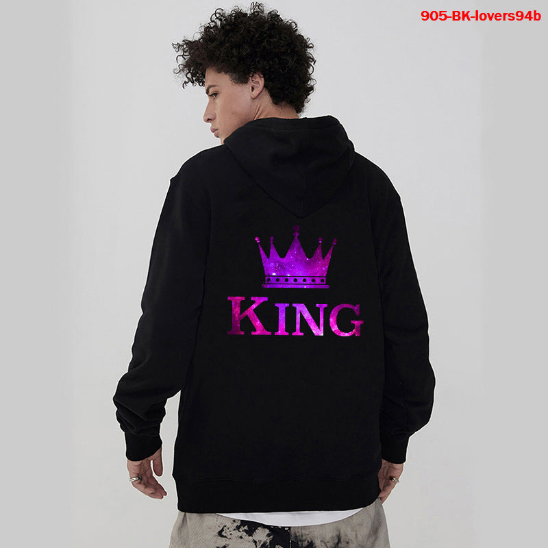 Women Hoodies King Queen Printed Sweatshirt Lovers - ARCHSHOPE