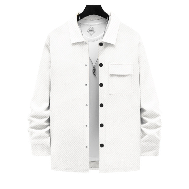 Men's Retro Casual Jacquard Knitted Lapel Shirt Jacket - ARCHSHOPE