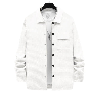 Men's Retro Casual Jacquard Knitted Lapel Shirt Jacket - ARCHSHOPE