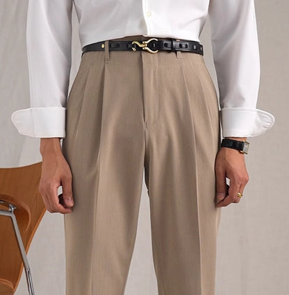 Polyester Straight High Waist Suit Pants