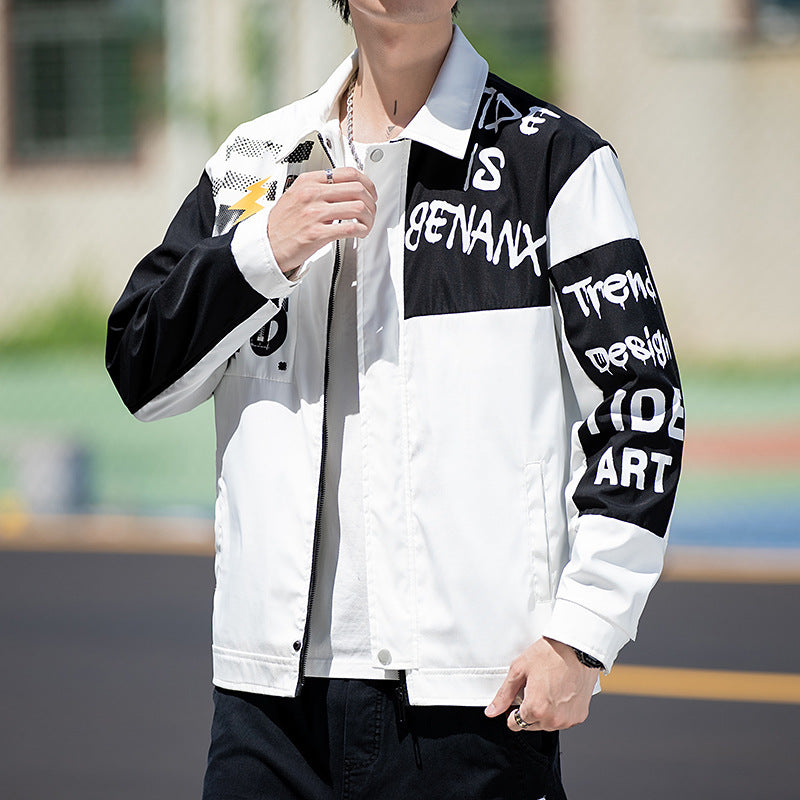 Men's Jacket Coat Loose Fashion Casual Handsome Young Top