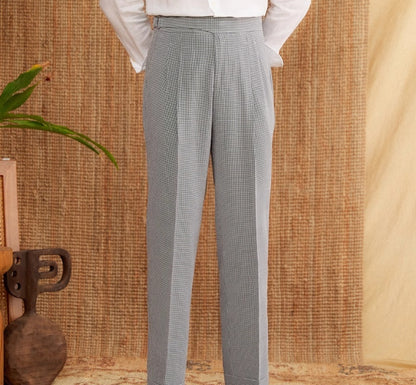 High Waist Straight Pants Houndstooth Versatile Neapolitan Breathable Casual Suit Pants