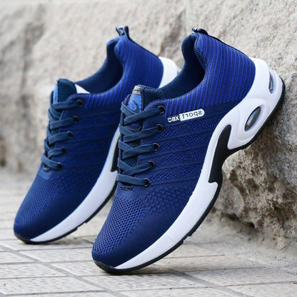 Wild sports shoes men's shoes flying woven running shoes air cushion shoes breathable Korean version of the tide